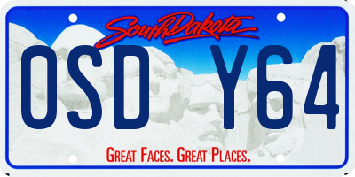 SD license plate 0SDY64