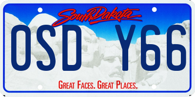 SD license plate 0SDY66