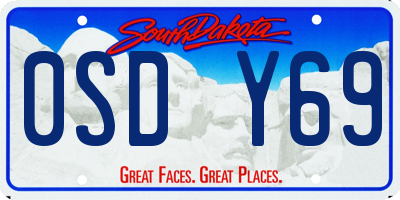 SD license plate 0SDY69