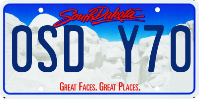 SD license plate 0SDY70