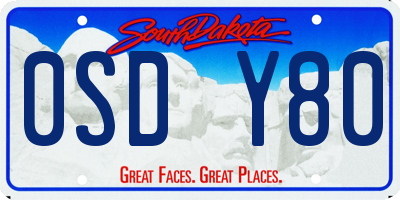 SD license plate 0SDY80