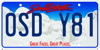 SD license plate 0SDY81