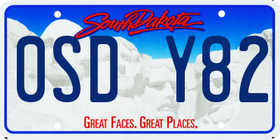 SD license plate 0SDY82