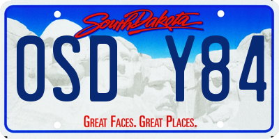 SD license plate 0SDY84