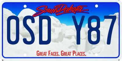SD license plate 0SDY87