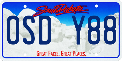 SD license plate 0SDY88