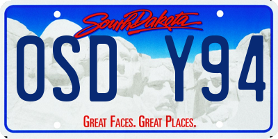 SD license plate 0SDY94