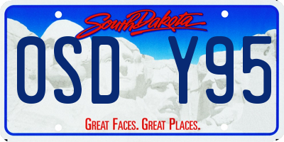 SD license plate 0SDY95