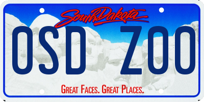 SD license plate 0SDZ00