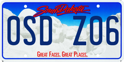 SD license plate 0SDZ06