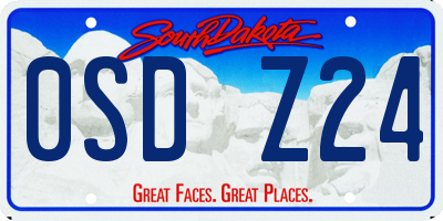 SD license plate 0SDZ24