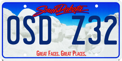 SD license plate 0SDZ32