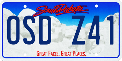 SD license plate 0SDZ41