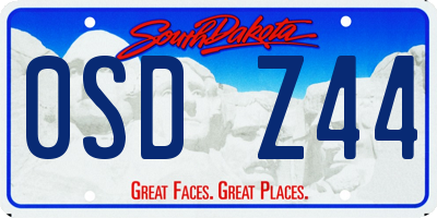 SD license plate 0SDZ44
