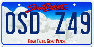 SD license plate 0SDZ49