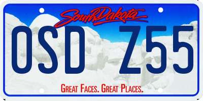 SD license plate 0SDZ55