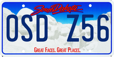 SD license plate 0SDZ56