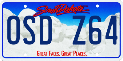 SD license plate 0SDZ64
