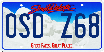 SD license plate 0SDZ68