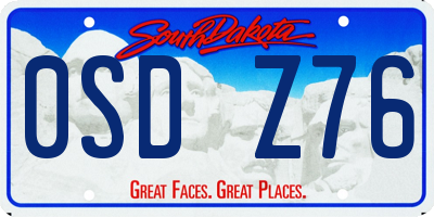 SD license plate 0SDZ76