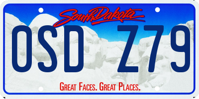 SD license plate 0SDZ79