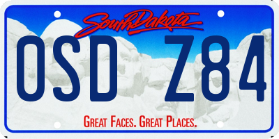SD license plate 0SDZ84