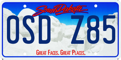 SD license plate 0SDZ85