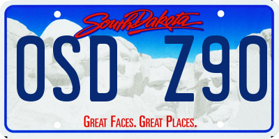 SD license plate 0SDZ90