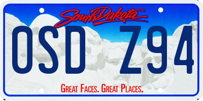 SD license plate 0SDZ94