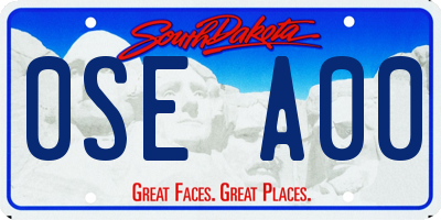 SD license plate 0SEA00