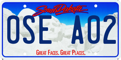 SD license plate 0SEA02