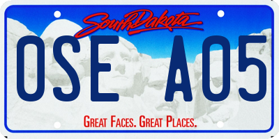 SD license plate 0SEA05
