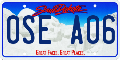 SD license plate 0SEA06