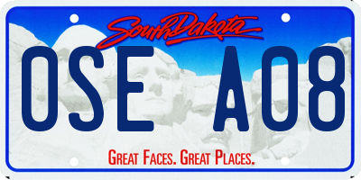 SD license plate 0SEA08