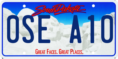 SD license plate 0SEA10