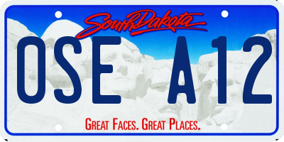 SD license plate 0SEA12