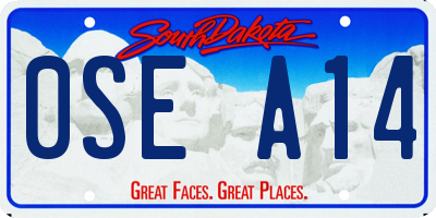 SD license plate 0SEA14
