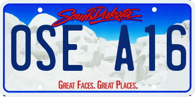 SD license plate 0SEA16