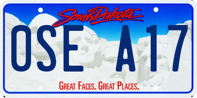 SD license plate 0SEA17