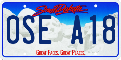 SD license plate 0SEA18