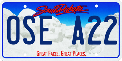 SD license plate 0SEA22
