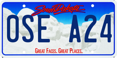 SD license plate 0SEA24