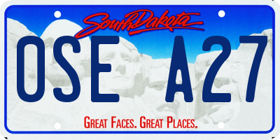 SD license plate 0SEA27