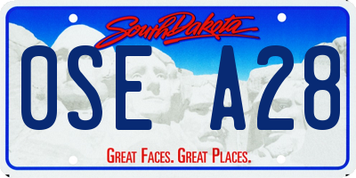 SD license plate 0SEA28