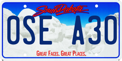 SD license plate 0SEA30