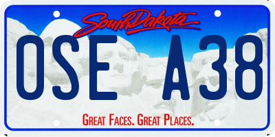 SD license plate 0SEA38