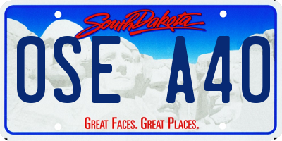 SD license plate 0SEA40