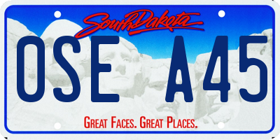 SD license plate 0SEA45