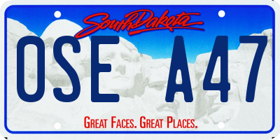 SD license plate 0SEA47