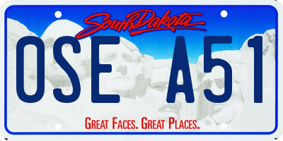 SD license plate 0SEA51